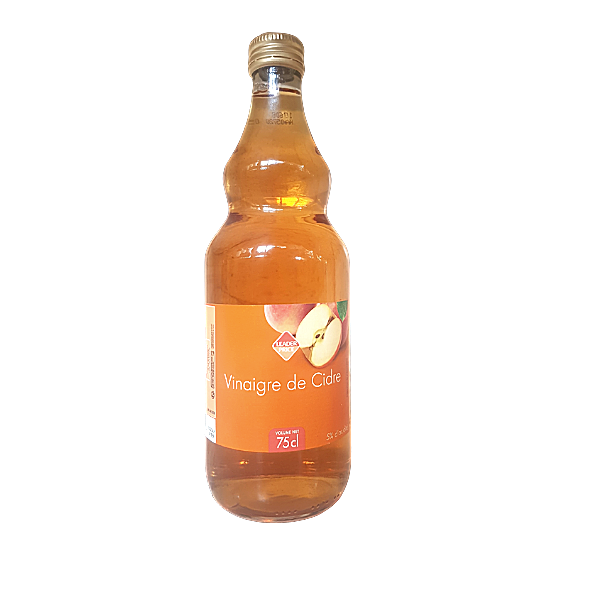 Apple cider vinegar (Leader price)  – bottle of 75cl