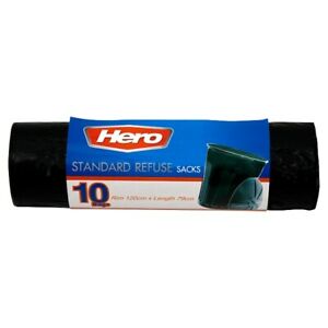 Hero durable bin bags for 50litres – roll of 10 bags