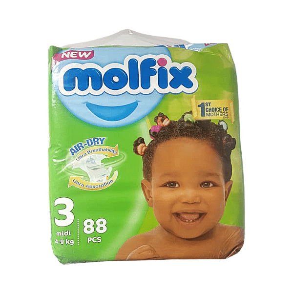 Molfix Airdry baby diapers size 3 – 88pieces
