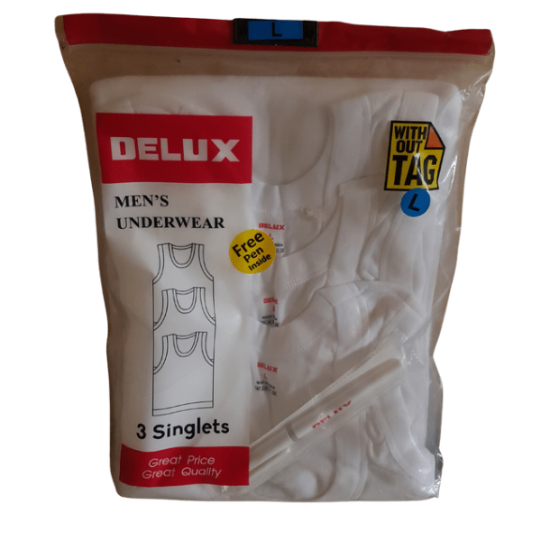 Delux Men Underwear – 3 singlets+1 free pen