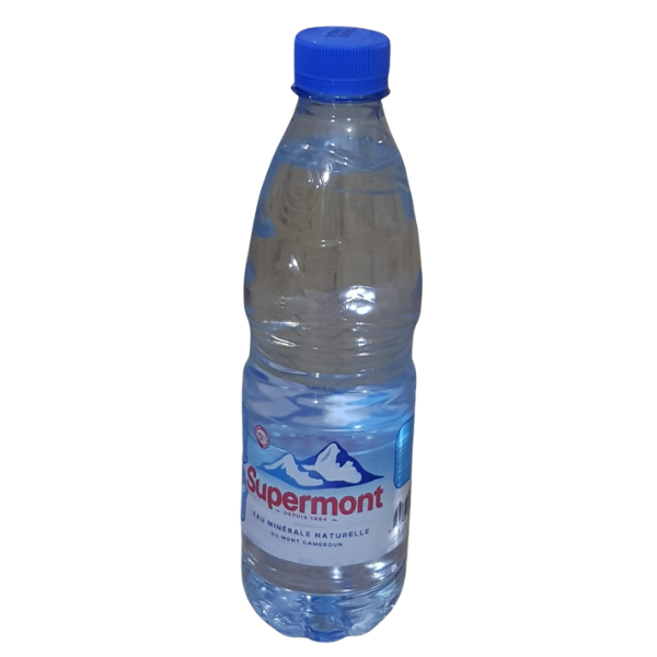 0.5 litre of supermont bottled mineral water